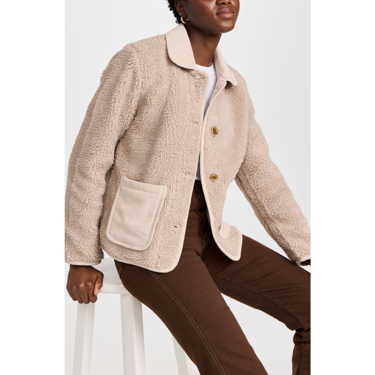 Alex Mill 'Sherpa' Tan Corduroy Work Jacket Size L