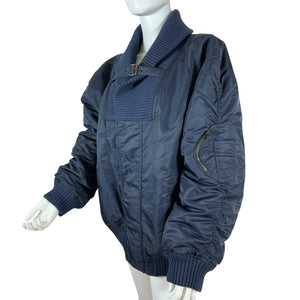 Loewe Oversized Navy Shell Bomber Jacket Size 36 EU / US 4