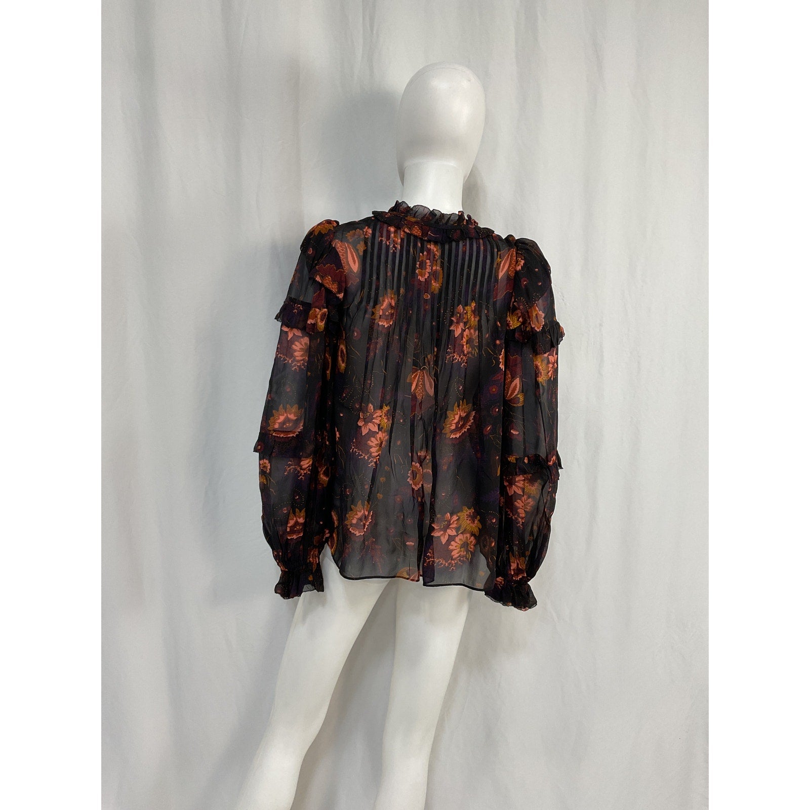 Ulla Johnson 'Miray' Black Silk Blouse Size 0