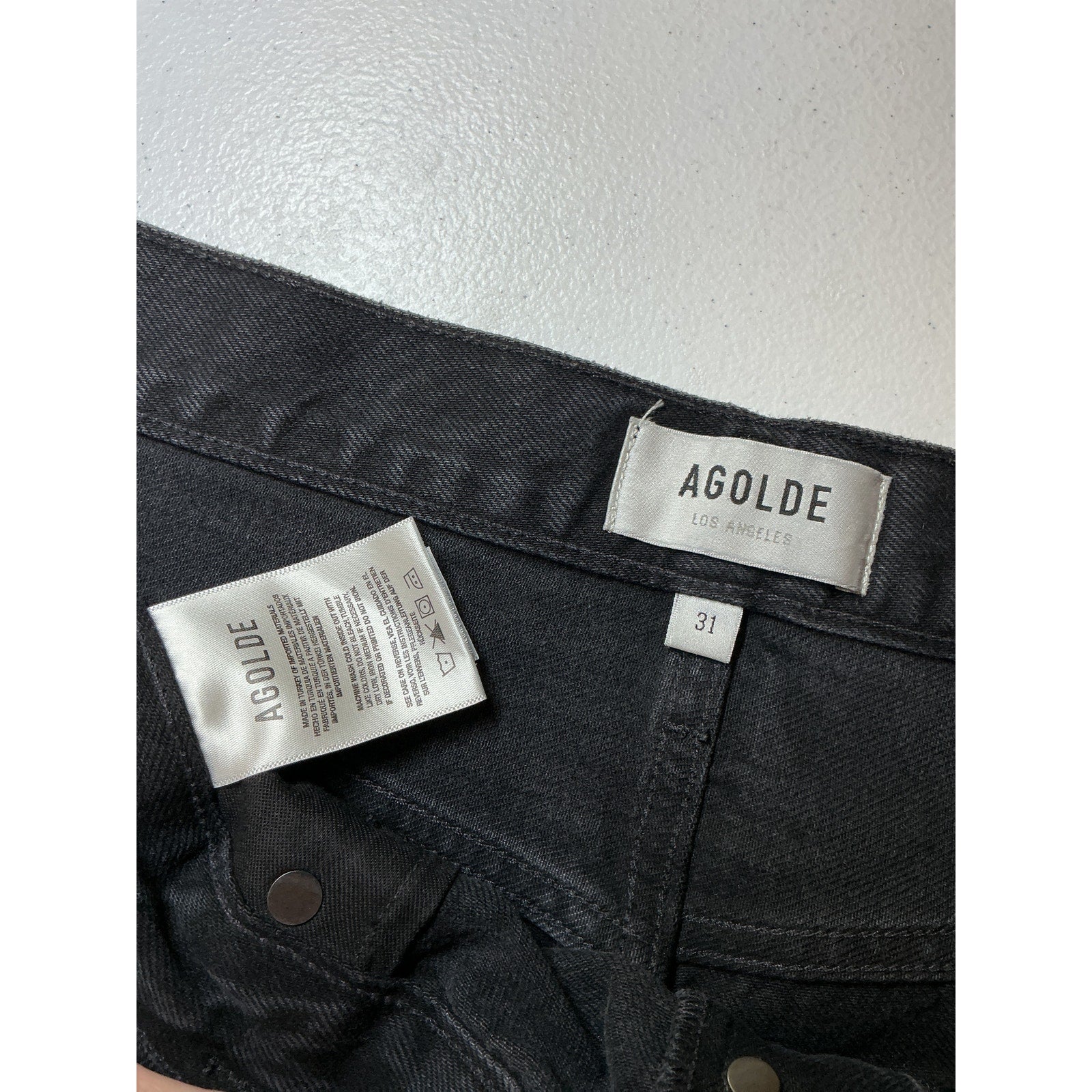 Agolde 'Riley' Black Cotton Short Size 31