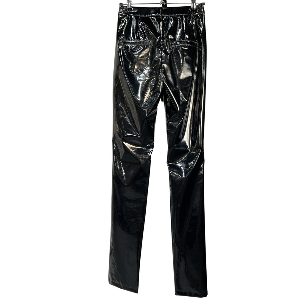 Tibi 'Tech' Black Polyester Patent Skinny Pant Size 0 - NWT