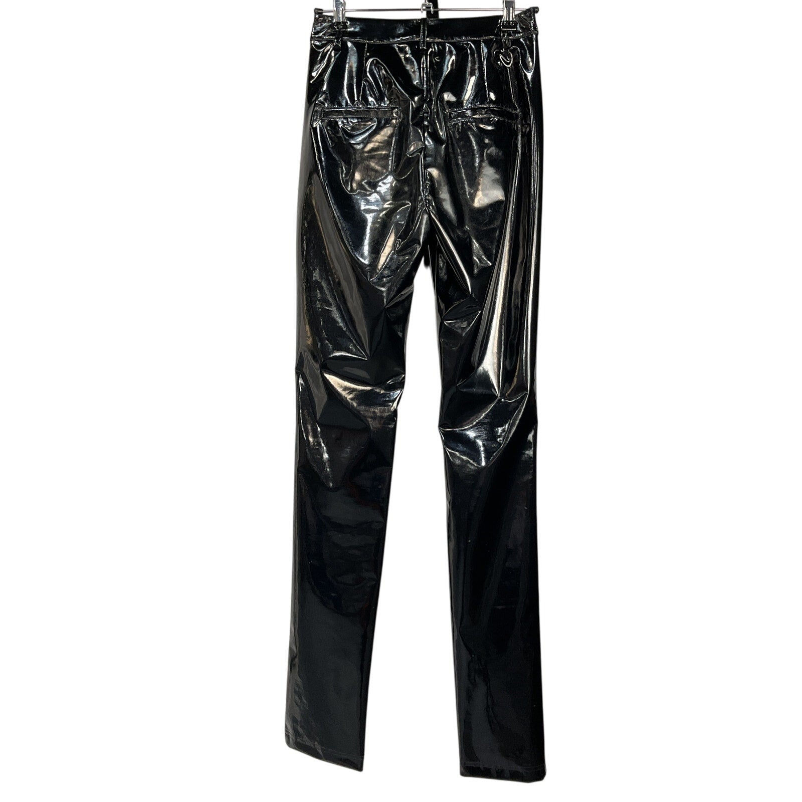 Tibi 'Tech' Black Polyester Patent Skinny Pant Size 0 - NWT