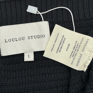 Loulou Studio Ribbed Black Senna Tank Top Size L