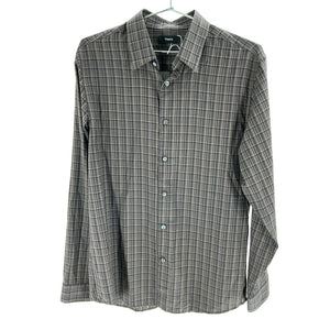 Theory Plaid Fossil Multi Irving Arch Flanella Dress Shirt Size M NWT
