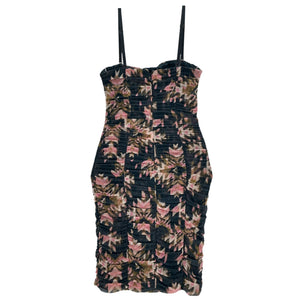 L'Agence Shirred Multicolor Bray Midi Dress Size 4