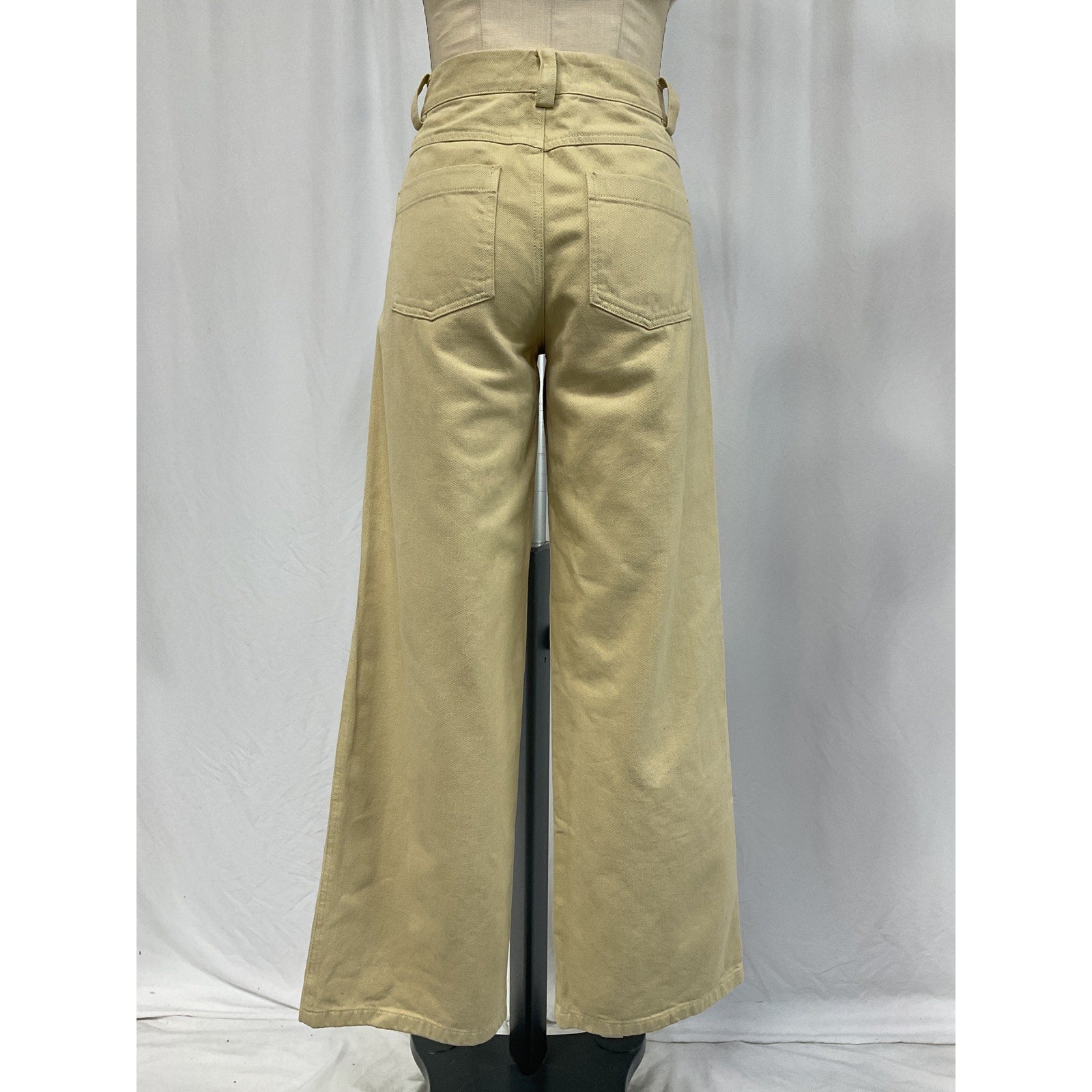 Vince Washed Twill Tan Cotton Wide Leg Pants Size 2