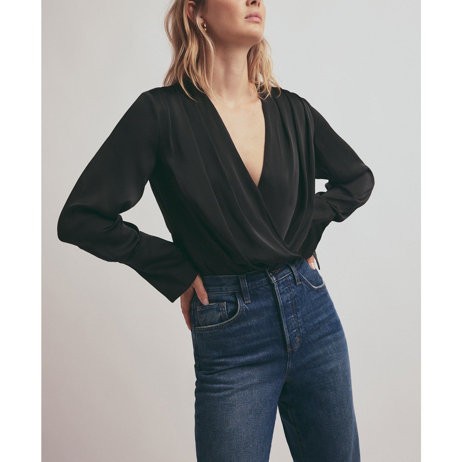Favorite Daughter 'The Date' Black Polyester Blouse Size XL