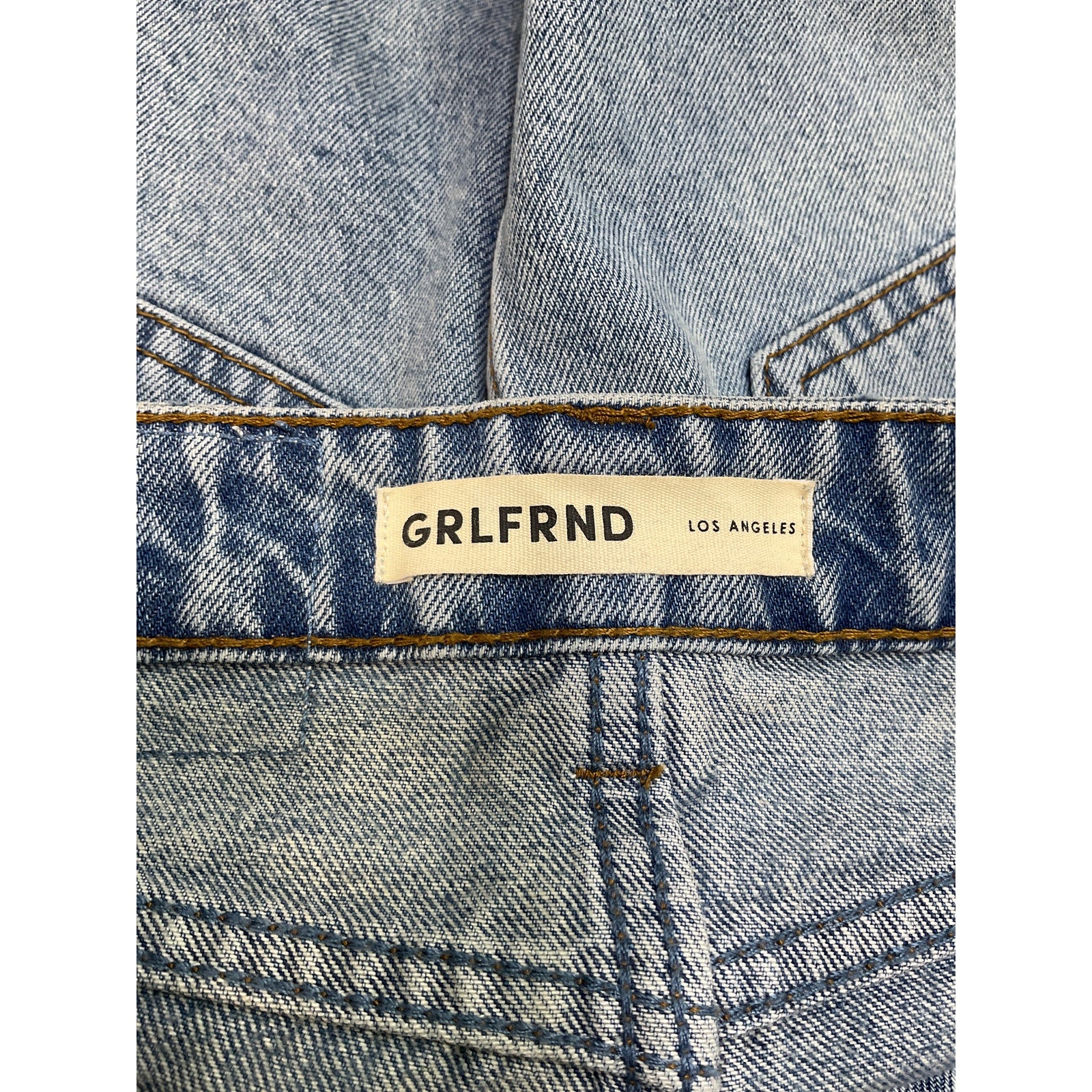 Grlfrnd 'Niki' Blue Cotton Micro Mini Skirt Size 24