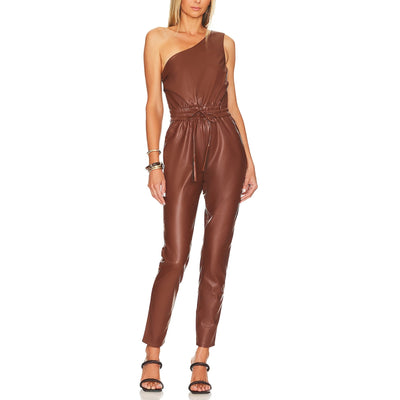 Mother Sleek Friar Brown Landslide Jumpsuit Size S