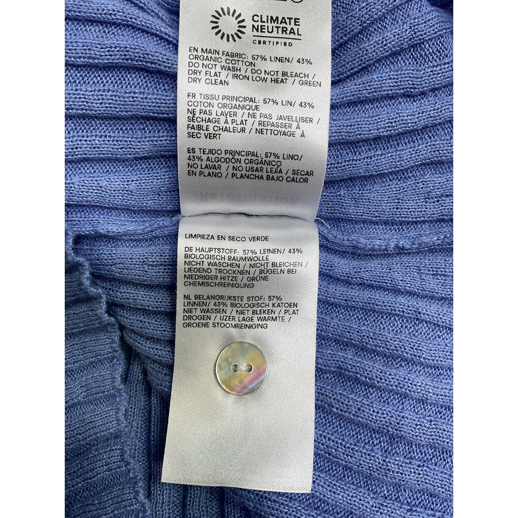 Reformation 'Celia' Blue Linen Cotton Cardigan Size XS