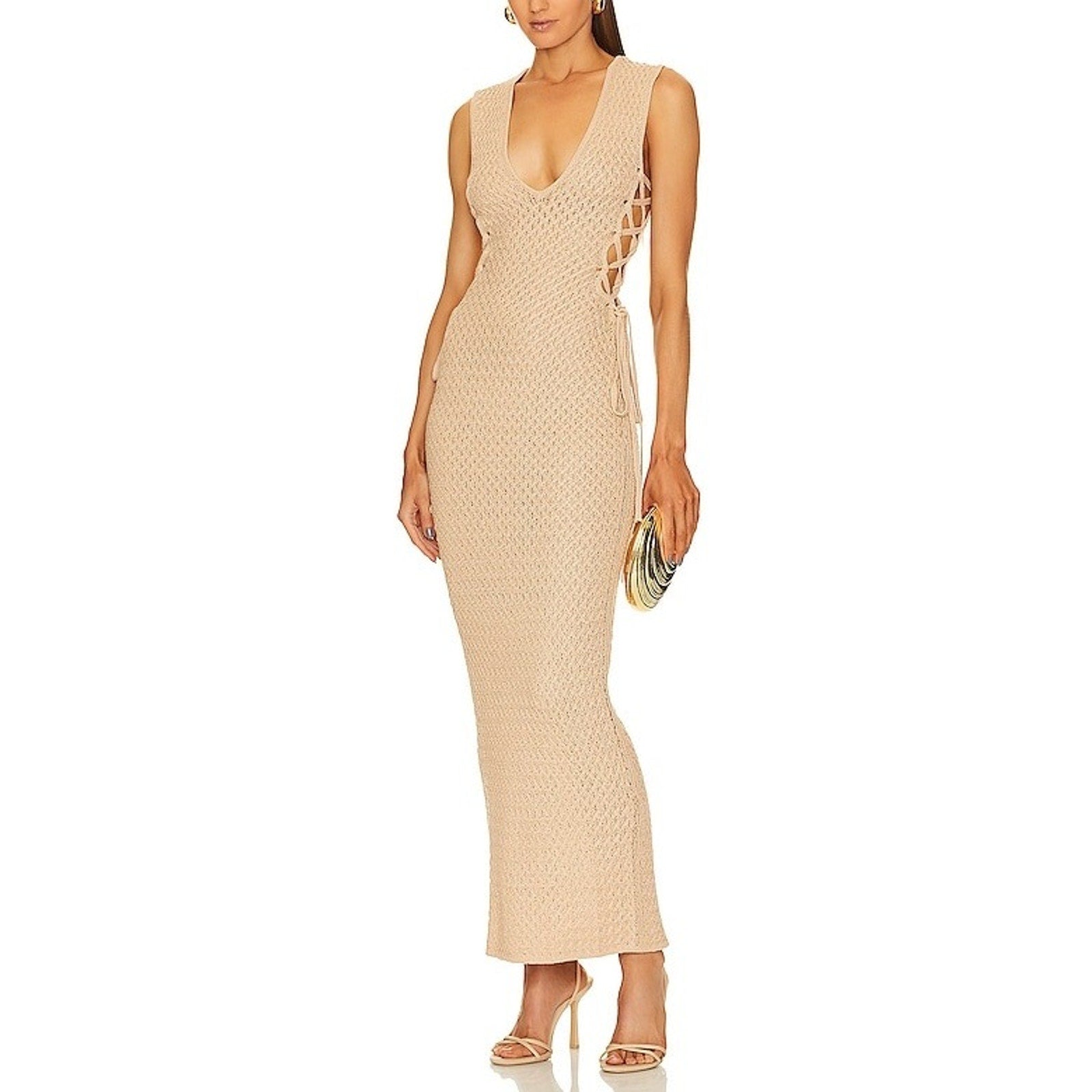 Michael Costello 'Kyle' White Maxi Dress Size S