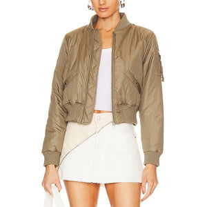 Nsf 'Neil' Green Polyester Bomber Jacket Size M