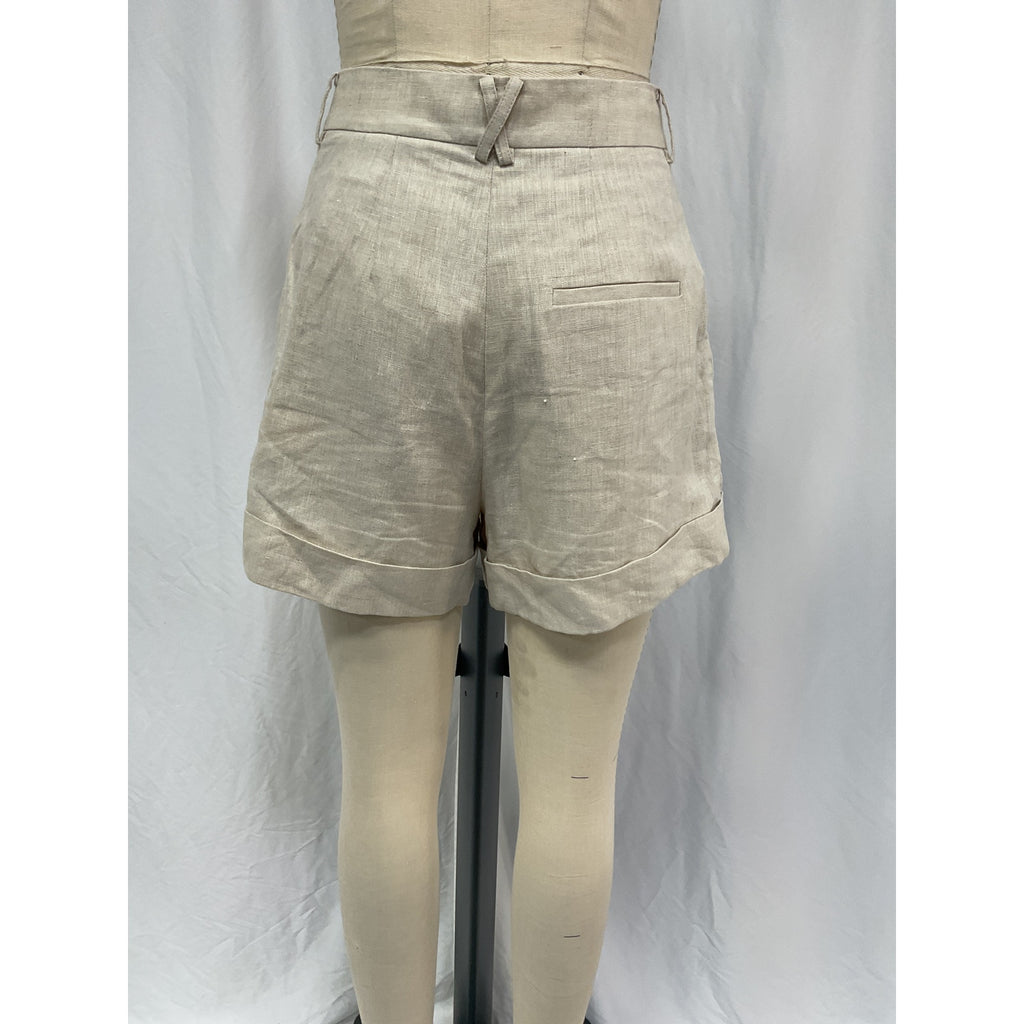 Helsa 'Rolled' Beige Linen Short Size S