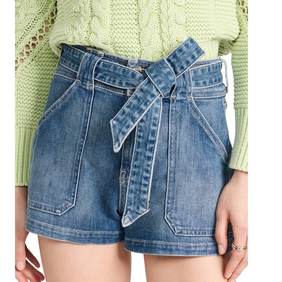 Veronica Beard High Rise Belted Blue Lovisa Shorts Size 27