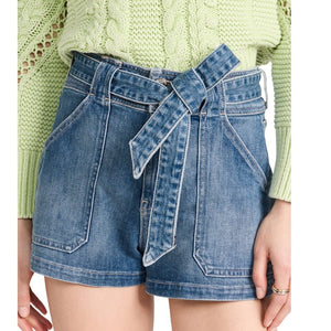 Veronica Beard High Rise Belted Blue Lovisa Shorts Size 27