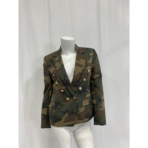 Generation Love 'Kennedy' Green Polyester Camouflage Blazer Size S
