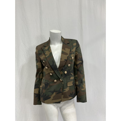 Generation Love 'Kennedy' Green Polyester Camouflage Blazer Size S