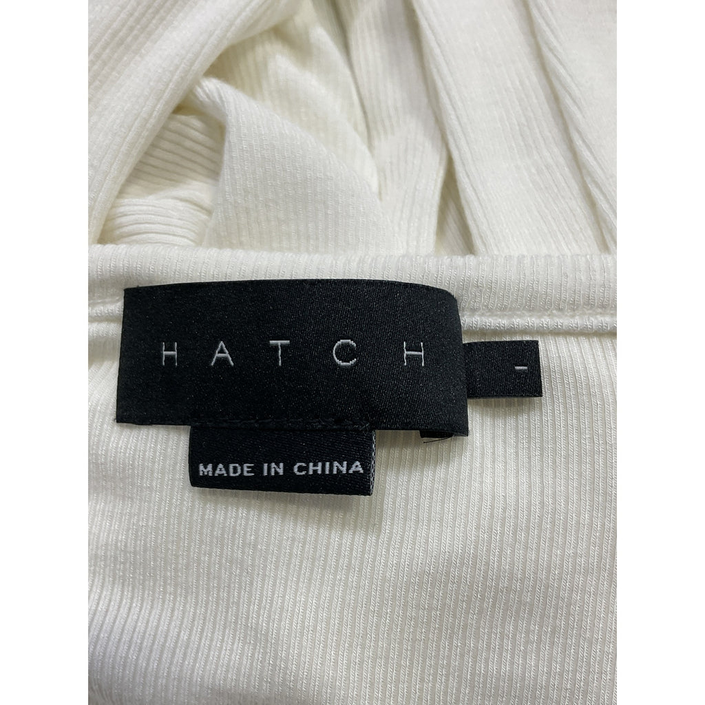 Hatch 'The Softest' White Rib Nursing Henley V Neck Top Size 1