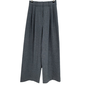 L'Academie Tailored Blue High Waist Plaid Trousers Size XS