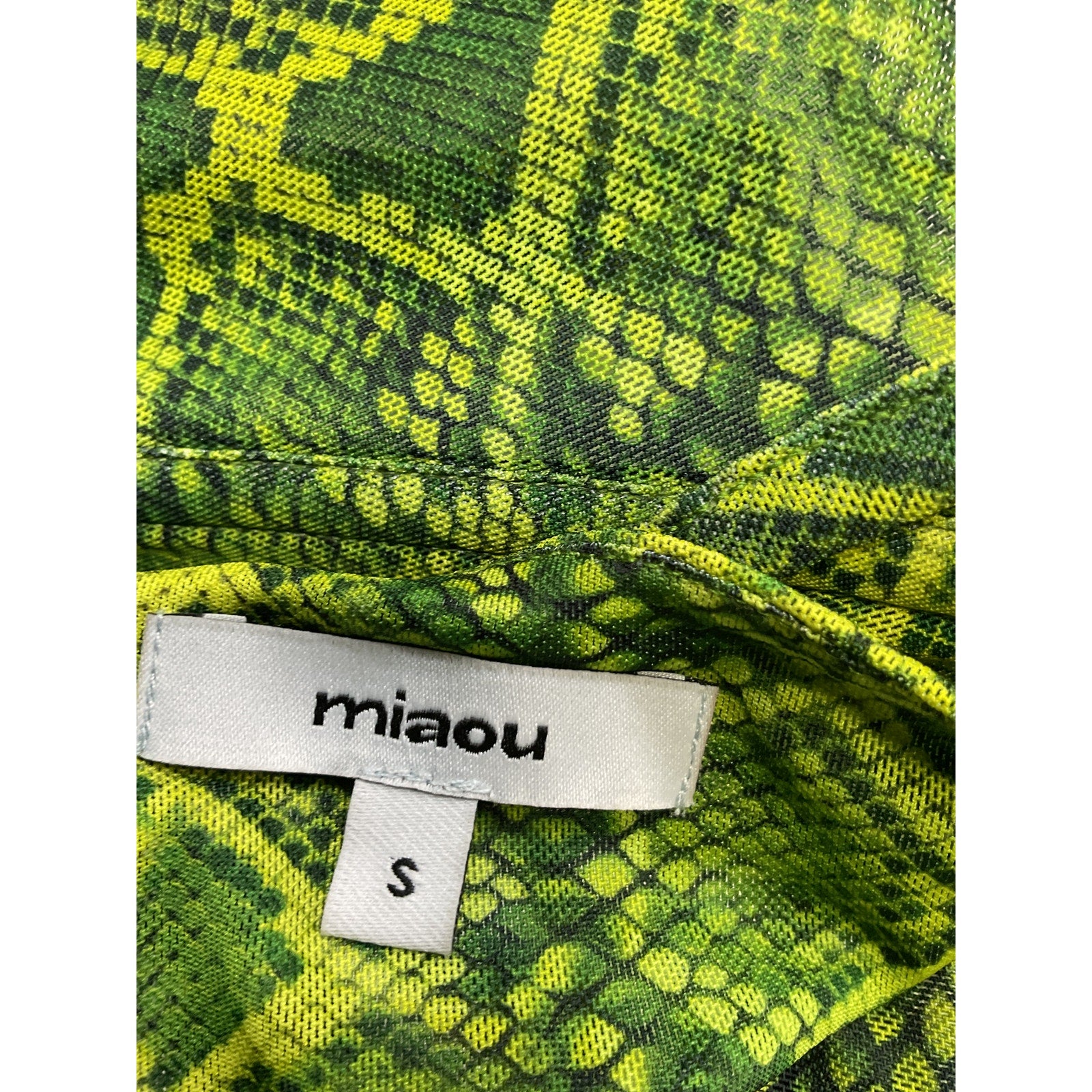 Miaou 'Love' Green Polyester Corset Top Size S