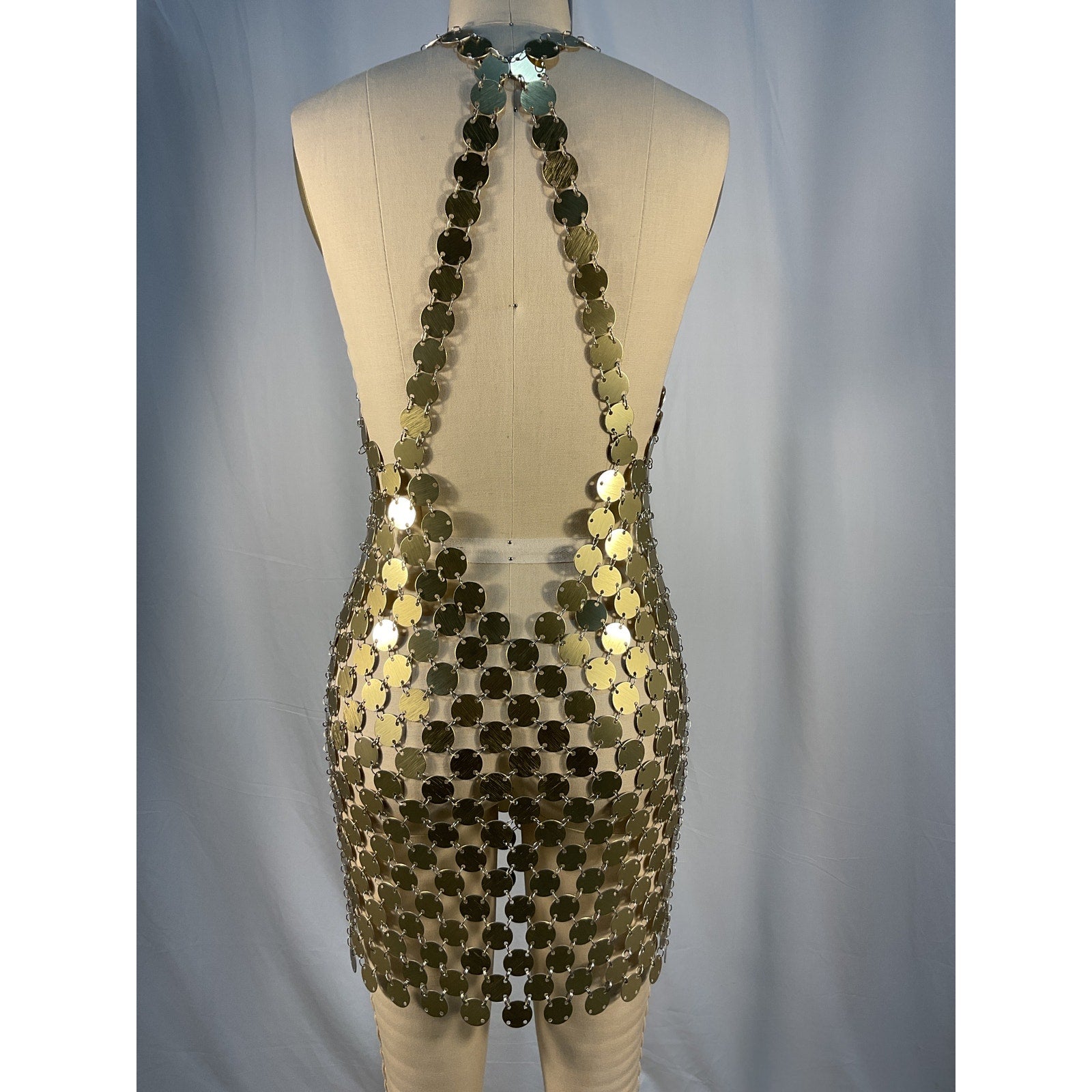 Fannie Schiavoni 'Cara' Gold Dress Size S - NWT