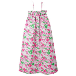 Ganni Floral Multicolor Net Sustain Recycled Jacquard Midi Dress Size 40
