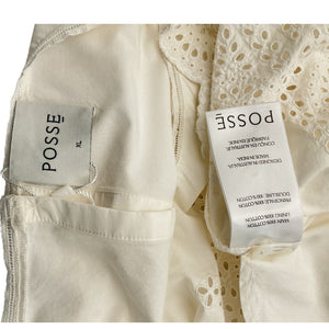 Posse Embroidered White Louisa Mini Dress Size XL