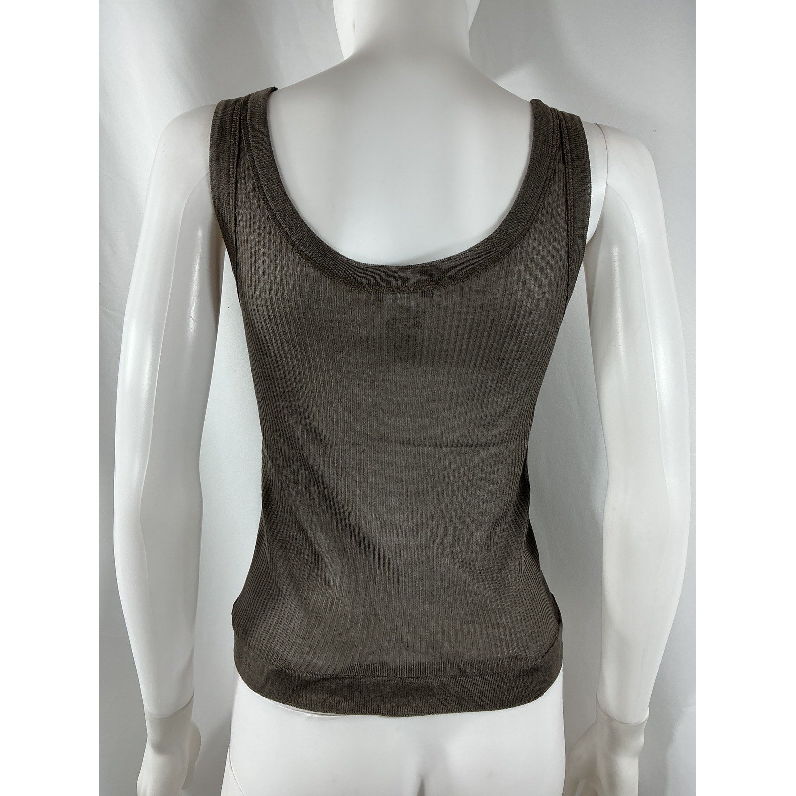 Lemaire Seamless Brown Viscose Ribbed Tank Top Size S
