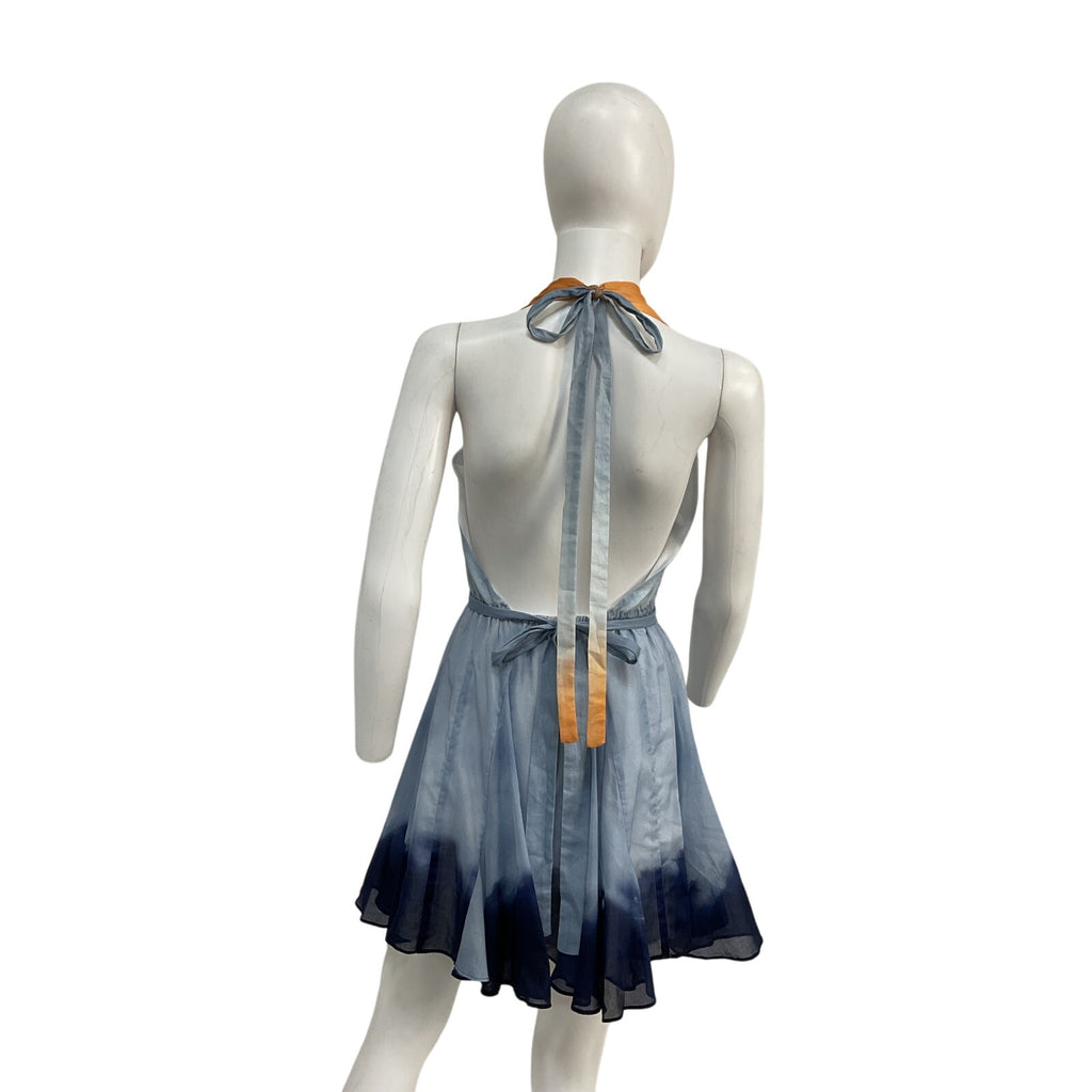 Maje Short 'Tie Dyed' Blue Cotton Dress Size 36 - NWT