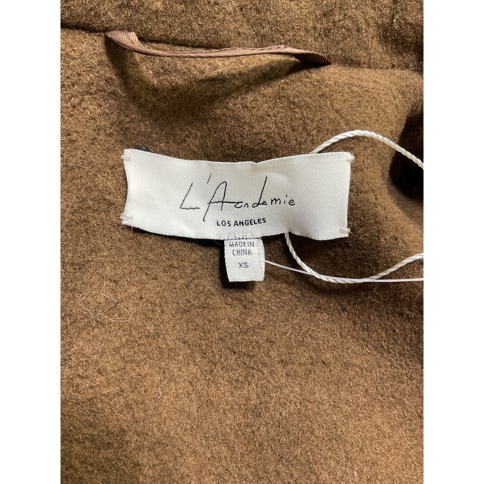 L'Academie X 'Marianna' Brown Wool Long Coat Size XS