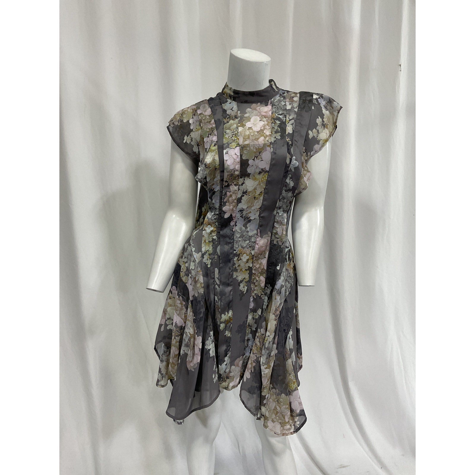 Allsaints 'Freya Venetia' Gray Midi Dress Size 0