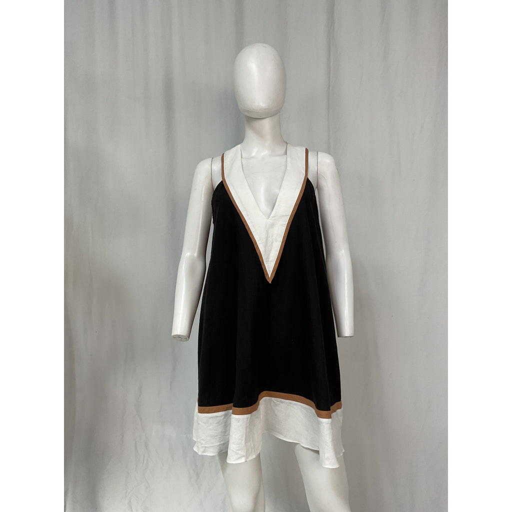 Caroline Constas 'Cassia' Black Linen Coverup Dress Size S - NWT