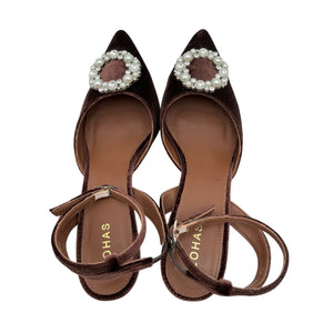 Alohas Velvet Brown Cinderella Pumps Size 41