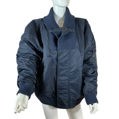 Loewe Oversized Navy Shell Bomber Jacket Size 36 EU / US 4
