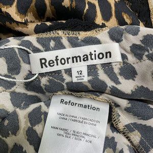 Reformation Silk Black Belva Dress Size 12