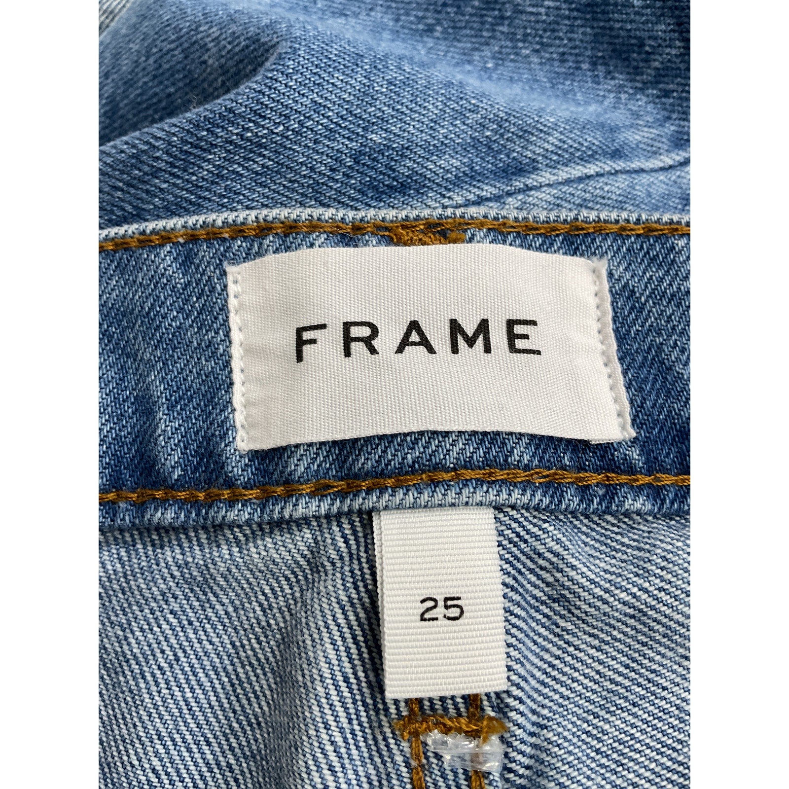 Frame 'Rolled' Blue High Rise Wide Leg Denim Jeans Size 25
