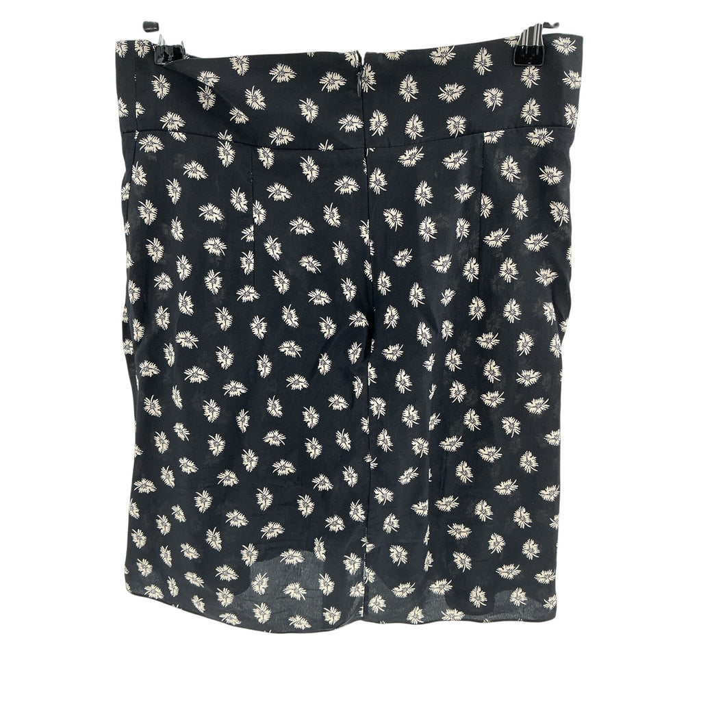 Isabel Marant Pleated Black Silk Printed Crepe De Chine Mini Skirt Size 38