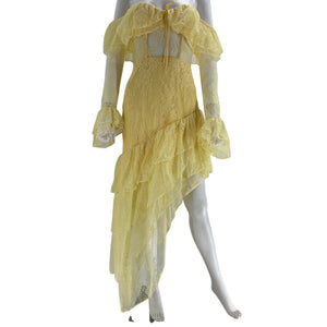 Majorelle Lace Yellow Maddalena Gown Size S