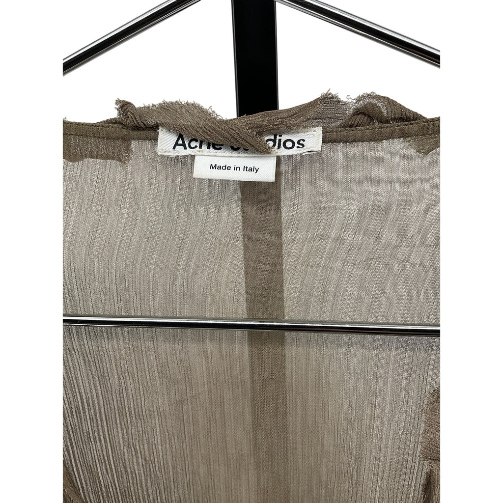 Acne Studios Long Sleeve Tan Viscose Blouse Size 42