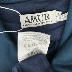 Amur Sleeveless Collared Blue Gail Mini Dress Size 8