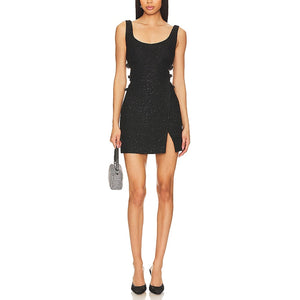 Self-Portrait Chic Black Boucle Bow Mini Dress Size 10