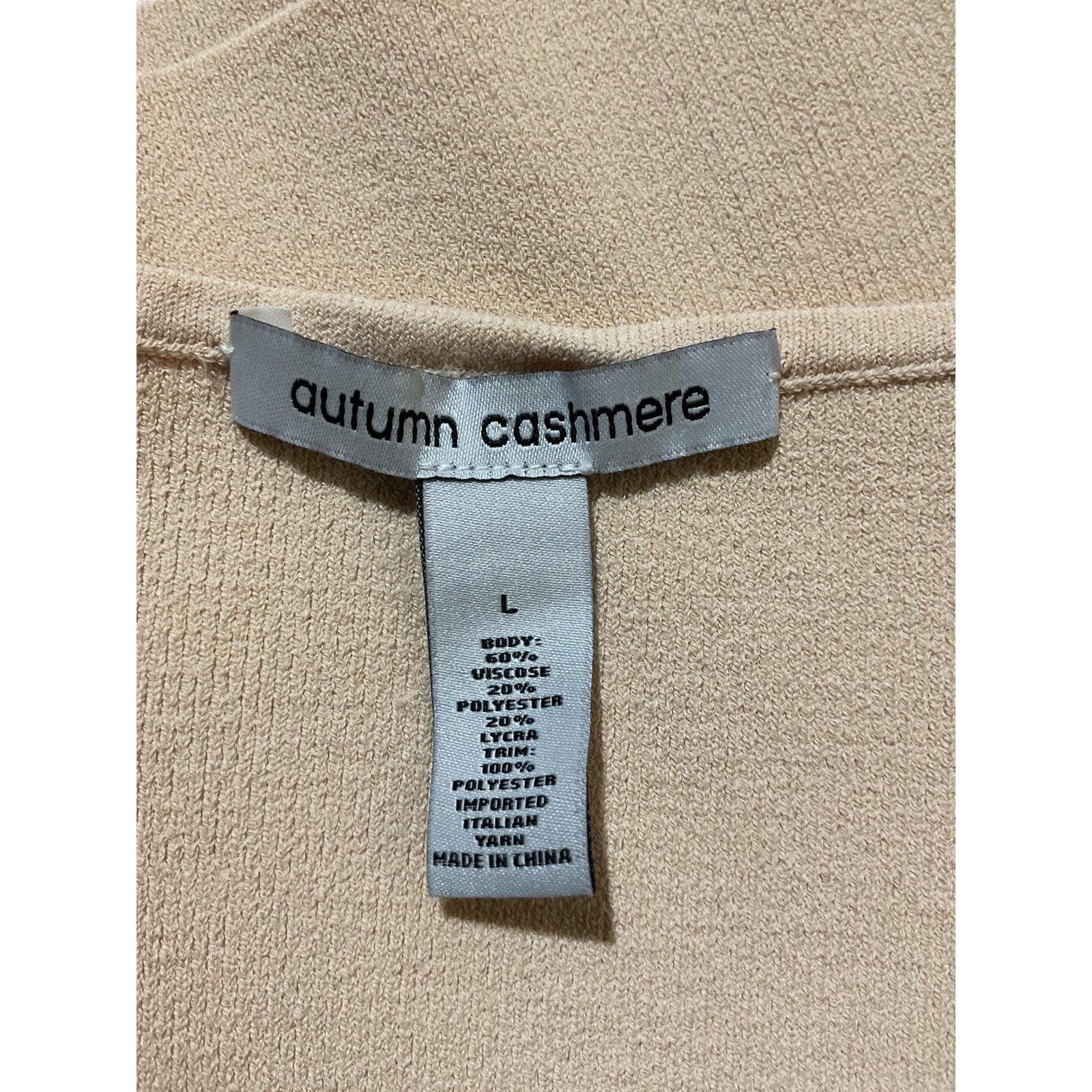 Autumn Cashmere 'Tulle' Tan Viscose Off-The-Shoulder Sweater Size M