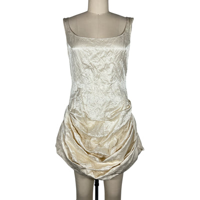 Magda Butrym Draped Cream Tulip Minidress Size FR 38 / US 6