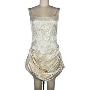 Magda Butrym Draped Cream Tulip Minidress Size FR 38 / US 6