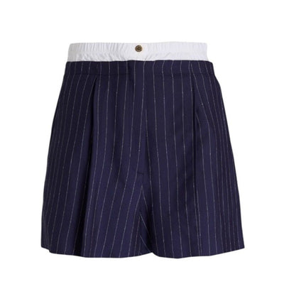 Sandro Pinstriped Blue Twill Shorts Size 34