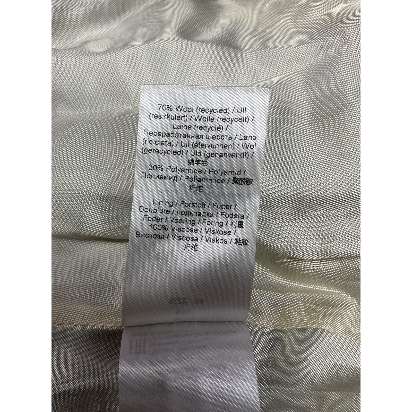 Ganni 'Twill' Grey Wool Suiting Blazer Size 34