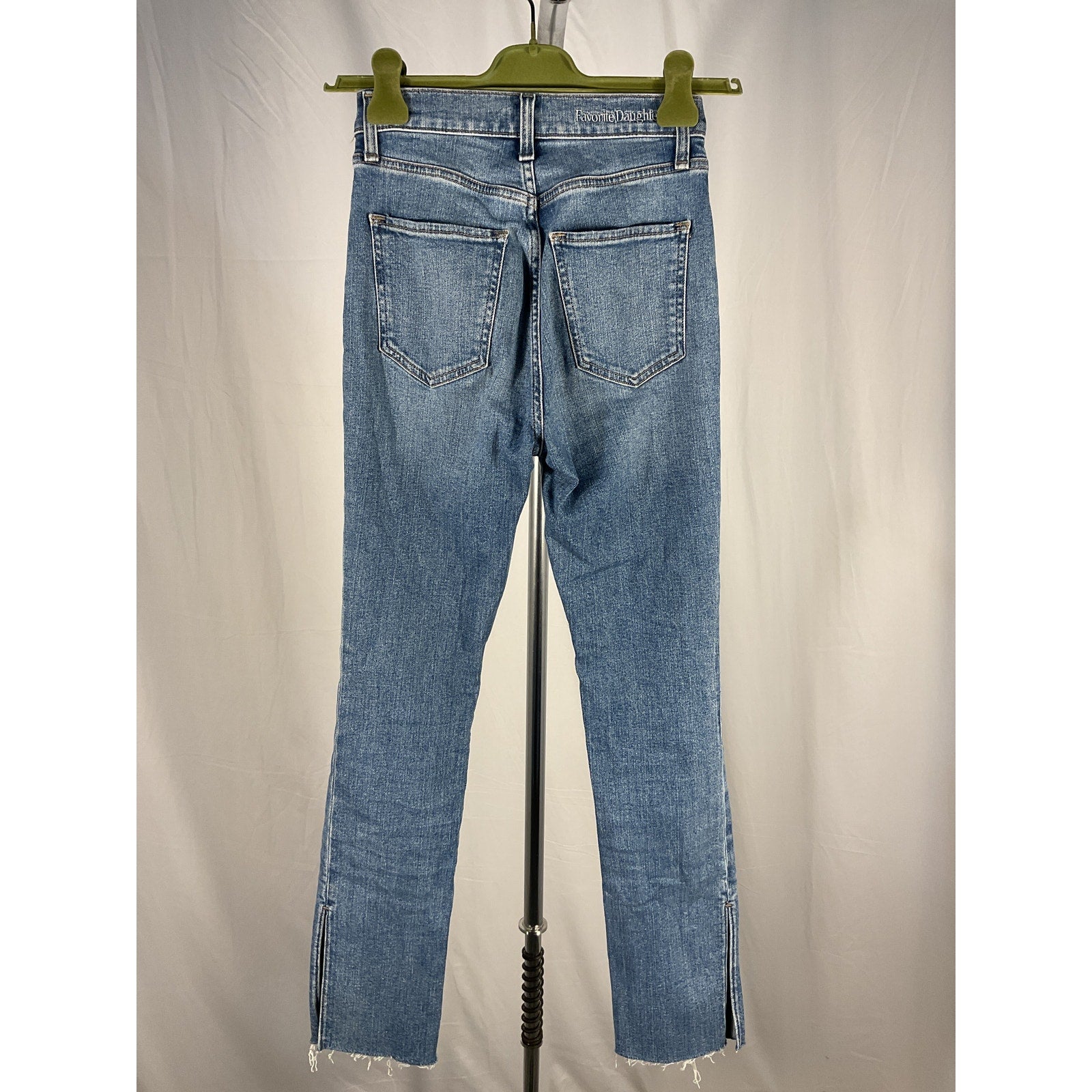 Favorite Daughter 'The Valentina' Blue Cotton Tower Super High Rise Cigarette Denim Jean Size 24