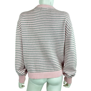 Frankies Bikinis Striped Pink Kip Sweater Size S