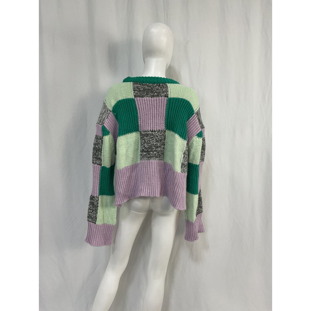 For Love & Lemons 'Finley' Green Acrylic Sweater Size S