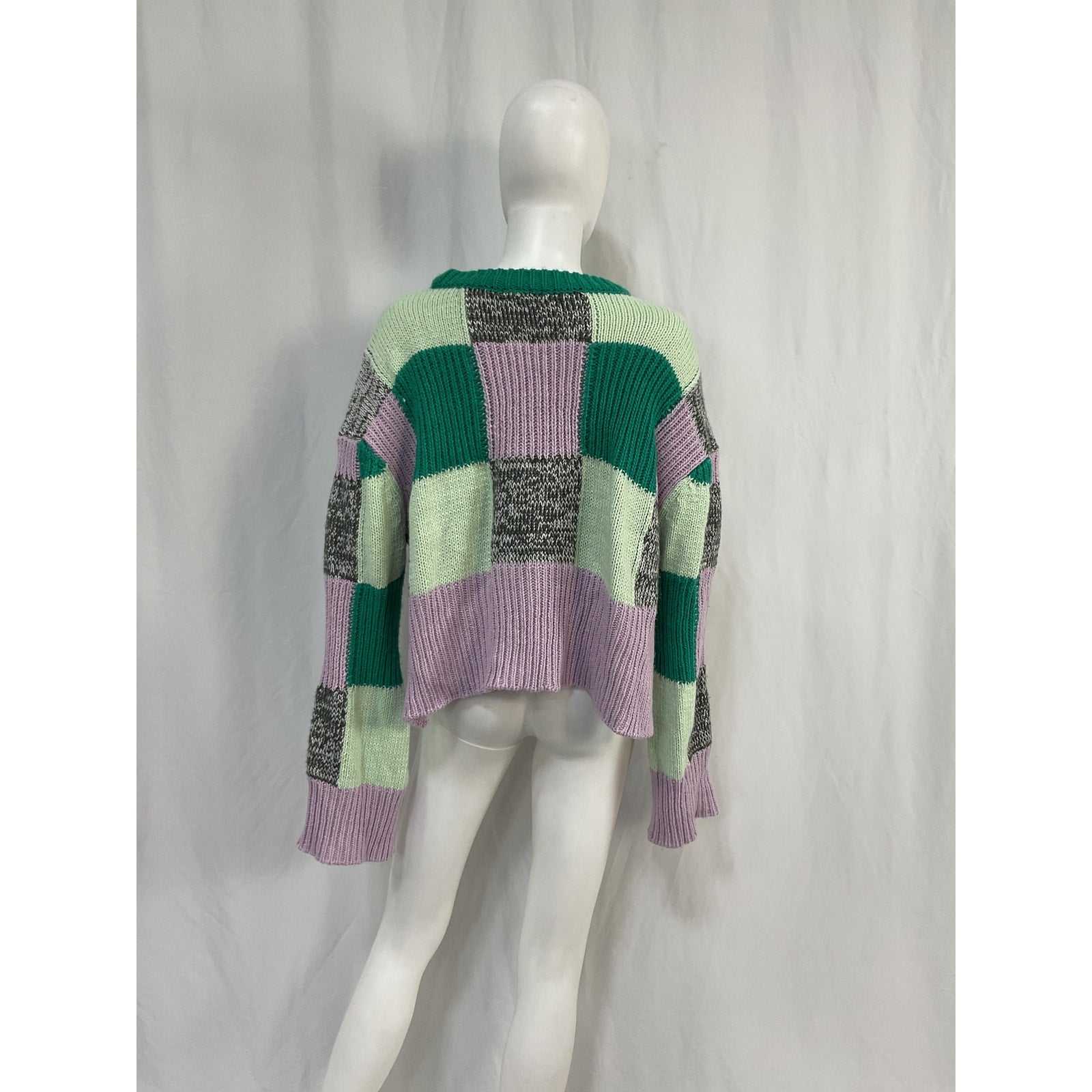 For Love & Lemons 'Finley' Green Acrylic Sweater Size S